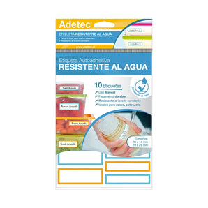Etiqueta Manual Resistente Al Agua Adetec