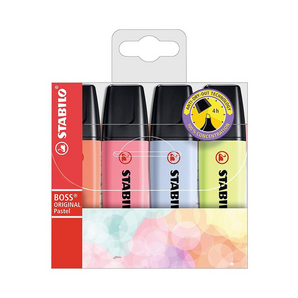 Set 4 Destacadores Stabilo Boss Pastel