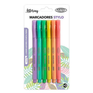 6 Marcadores Stylo Color Pastel 1mm Artel