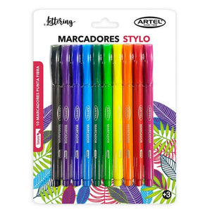 10 Marcador Stylo Colores 1mm Artel