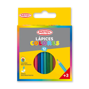 Caja Lapices Colores Cortos Artel 12u
