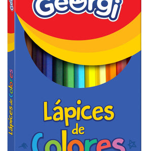 Caja Lapices Colores Largos Georgi 12u