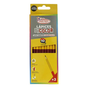 Caja Lapices Bicolor Mina Rojo 10u