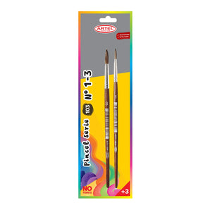 Set 2 Pinceles Nº 1-3 Pelo Natural Artel