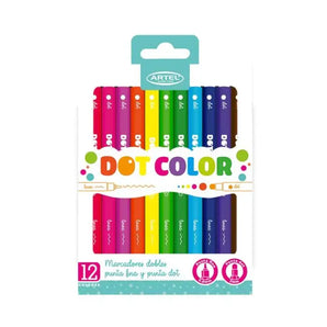 Rotulador Dot 12 colores Doble Punta Artel