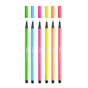 Set 6 Marcadores Stabilo Pen 68 Colores Fluor