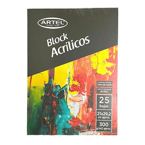Block Acrílicos 300gr Tamaño A4 25 hojas Artel