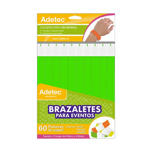 Brazalete Para Eventos 60 Unidades Adetec