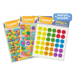 Stickers Diseño Caritas 1 Hoja Adetec