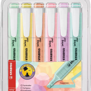 Set 6 Destacadores Stabilo Swing Cool Colores Pastel