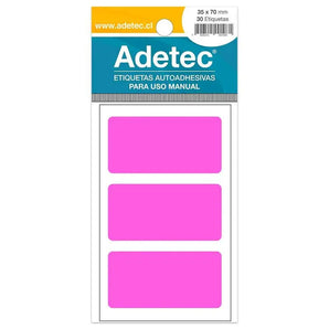 Etiqueta Adhesiva Rosada 30 unidades Adetec
