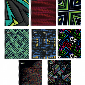 CUADERNO UNIVESITARIO TAPA DURA BACKGROUNDS x100hjs 7mm /48