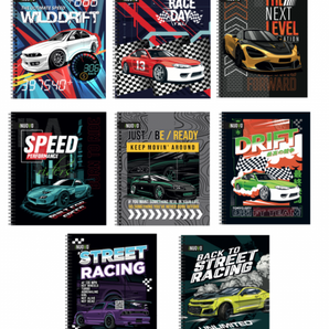 CUADERNO UNIVERSITARIO TAPA DURA CARS x100hojas 7mm/48