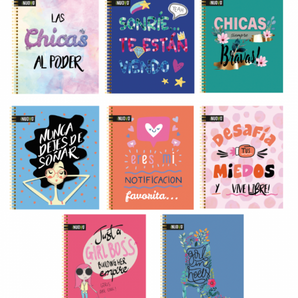 CUADERNO UNIVERSITARIO TAPA DURA FRASES x100hjs 7mm/48