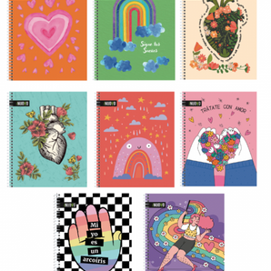 CUADERNO UNIVERSITARIO TAPA DURA RAINBOWS x100hjs 7mm /48