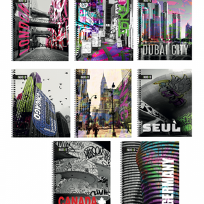 CUADERNO UNIVERSITARIO TAPA DURA CIUDADES x100hjs 7mm /48