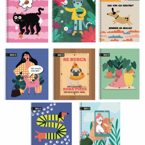 CUADERNO UNIVERSITARIO TAPA DURA CRAZY PETS x100hjs 7mm /48