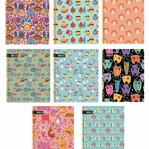 CUADERNO UNIVERSITARIO TAPA DURA FUNNY PATTERN x100hjs 7mm /4