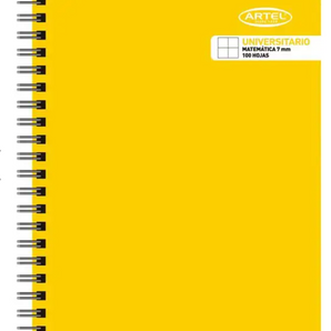 Cuaderno Universitario Liso Cuadriculado 7mm 100 hojas Artel