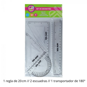 Set de Reglas Geométricas 4 piezas
