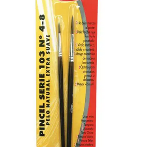 Set 2 Pinceles Nº4-8 Pelo Natural Artel