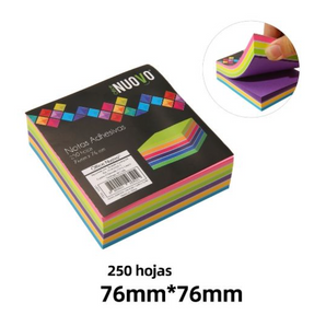 Notas Adhesivas tipo Post It Neón 76x76mm 250 hojas Nuovo