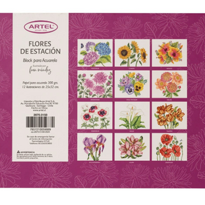 Block para Acuarela Flores de Estación - Ilustrado por Fran Méndez