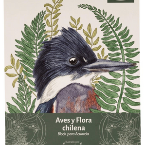 Block para Acuarela Aves y Flora Chilena - Ilustrado por Fran Méndez