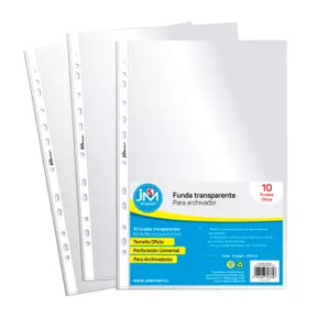 Funda Oficio Transparente x 10 Unidad 35mic Jm(200)