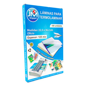 Lámina Térmica Oficio 100 Unidades Espesor 125mic JM