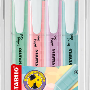 Set 4 Destacadores Stabilo Swing Cool Pastel
