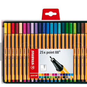 Set 25 Lápices Tiralíneas Stabilo Point 88 Colores