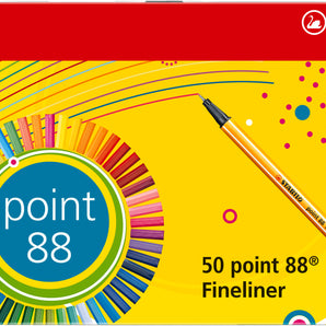 Estuche Metálico de 50 Lápices Tiralíneas Stabilo Point 88