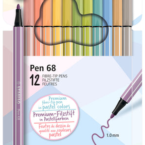 Set 12 Marcadores Stabilo Pen 68 Colores Pastel