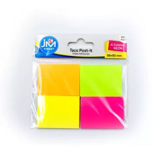 Post It 4 Colores Neón 38x50mm 100Hojas JM