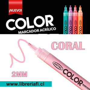 Marcador Acrilico 1Mm Coral Artel