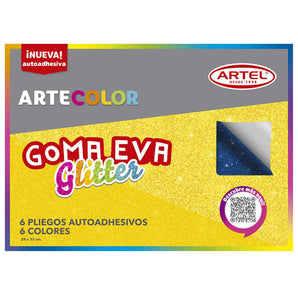 Sobre Goma Eva Glitter Adhesivo 6Colores 6H Artel