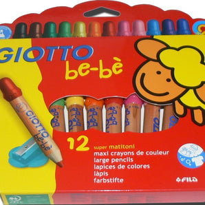 Caja 12 Lápices de Colores Bebe Lavable + Sacapunta Giotto