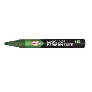 Plumon Permanente Punta Redonda Verde Artel
