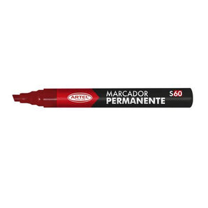 Plumon Permanente Punta Biselada Rojo Artel