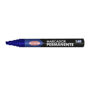 Plumon Permanente Punta Biselada Azul Artel
