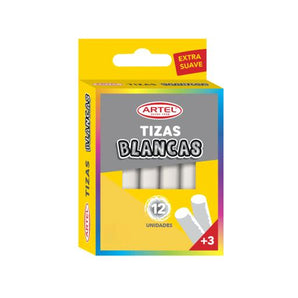 Tiza Blanca 12 Unidades Artel