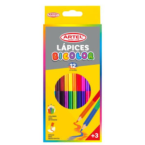 Caja Lapices Doblecolor Colores Artel 12u (24 Colores)