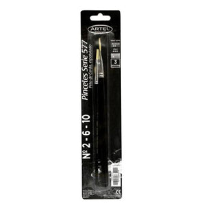 Set 3 Pinceles 577 Nº2-6-10 Pelo Sintetico Artel