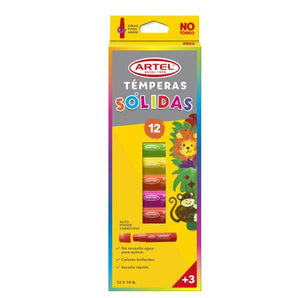 Tempera Solida 12 Colores Artel
