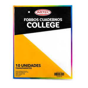 Forro Cuaderno College x10 Transparente Artel