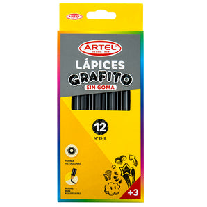 Caja Lapices Grafito Hexagonal Artel 2HB 12u